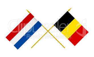 Flags, Netherlands and Belgium