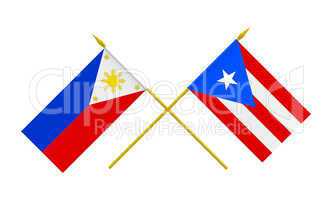Flags, Philippines and Puerto Rico