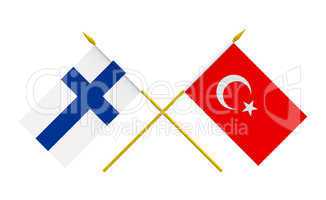 Flags, Turkey and Finland