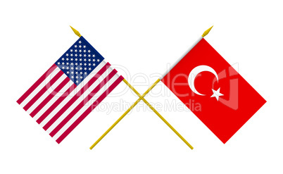 Flags, USA and Turkey