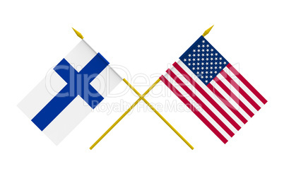 Flags, USA and Finland