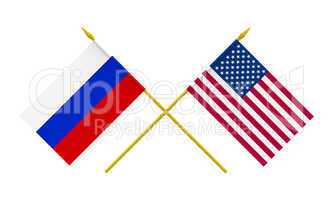 Flags, USA and Russia