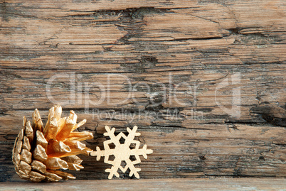 Fir Cone and Snowflake
