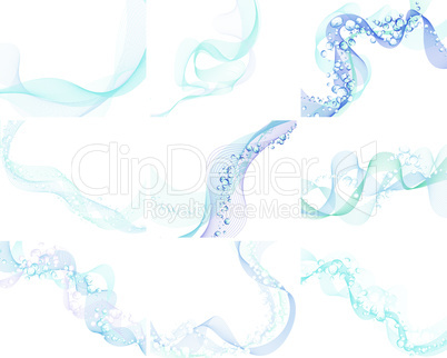 Abstract backgrounds set in water wave style