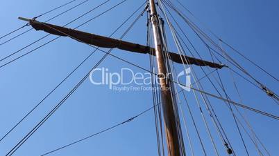 Ropes of a Sail Boat in the Wind