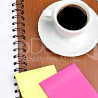 cup of coffee and office supplies