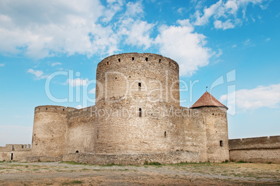 ancient fortress with towers and fortified wall