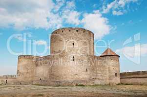 ancient fortress with towers and fortified wall