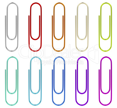 Set of multicolored paperclips