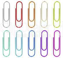 Set of multicolored paperclips