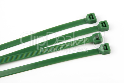 Cable ties in green