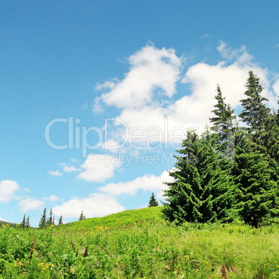 scenic mountain peaks against the blue sky