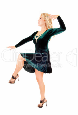 Dancing young woman.