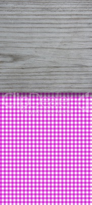 Tischdecke pink mit Brett für Text