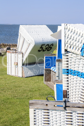 Beach chairs by the sea