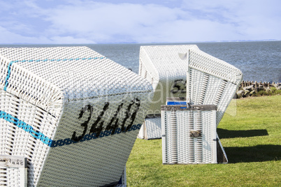 Beach chairs by the sea