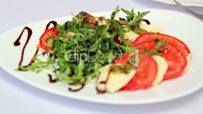 Salad of fresh vegetables.Fresh, chopped vegetables for a salad.