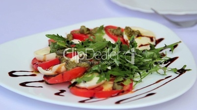 Salad of fresh vegetables.Fresh, chopped vegetables for a salad.