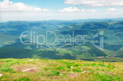 Mountain view from the top of Goverli, Carpathians