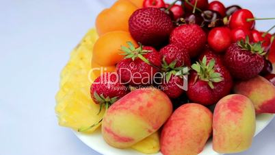 Assorted fruit, fruit still life, fresh berries and fruit on the table