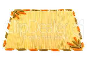 set of pasta isolated on white background