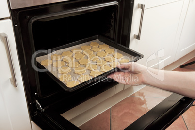 baking tray with cookies