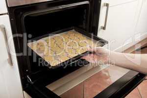 baking tray with cookies