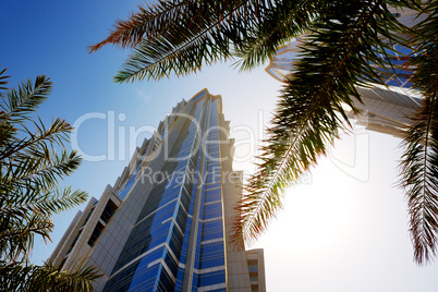 DUBAI, UAE - SEPTEMBER 10: The view on two towers of JW Marriott