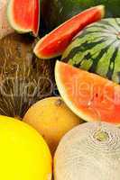 Hintergrund aus verschiedenen Melonensorten