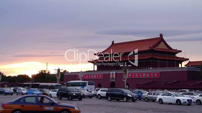Tiananmen with sunset glow HD