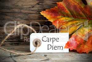 Autumn Label with Carpe Diem