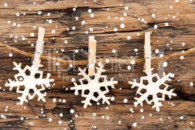 Snowflakes on a Line in the Snow