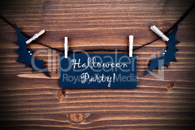 Black Label with Halloween Party on Wood