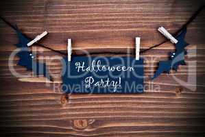 Black Label with Halloween Party on Wood