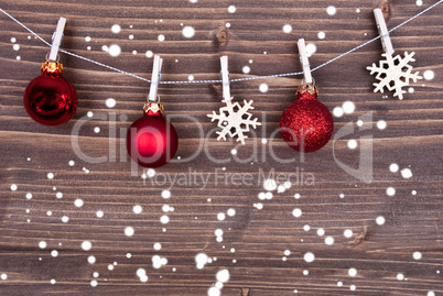 Snowflakes and Christmas Balls on Line