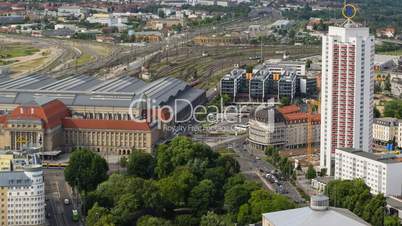 aerial leipzig germany central station railhead time lapse 11433