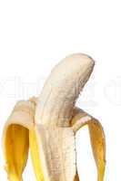 Banane, leicht geöffnet