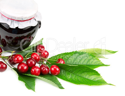 Cherry jam and cherries
