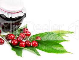 Cherry jam and cherries