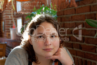 Girl in a restaurtant