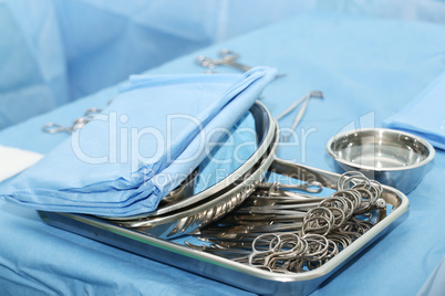 medical instruments in surgery room