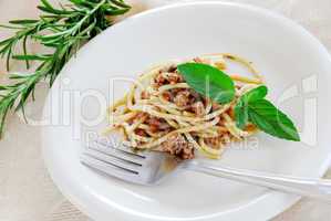 Spaghetti with minced meat