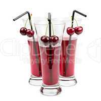 glasses of cherry juice