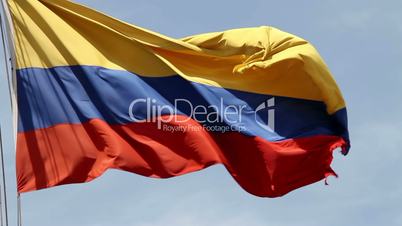 Columbian flag waving in the wind