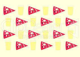 Retro look Beer and pizza