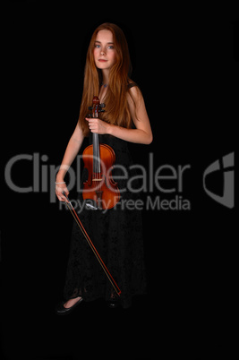 Standing woman with violin.