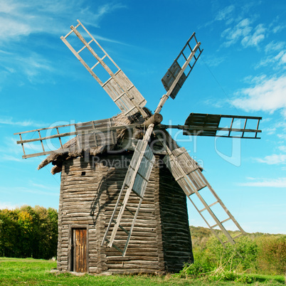 wooden windmill