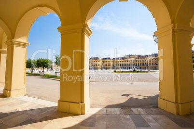 Arcade gallery of Schoenbrunn palace in Vienna