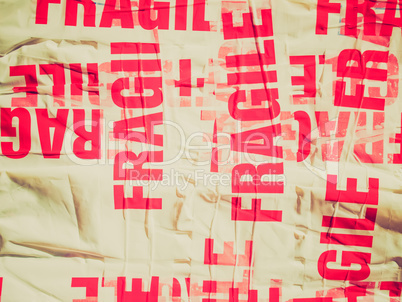 Retro look Fragile packet parcel