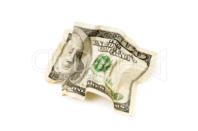 crumpled american dollars